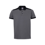 Unisex work polo shirt, short sleeves, polyester, 200 g/m2, Velilla grey colour second view