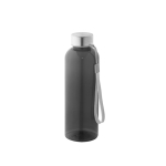 RPET bottle with translucent finish and steel lid, 600 ml black colour