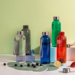 RPET bottle with translucent finish and steel lid, 600 ml still life view
