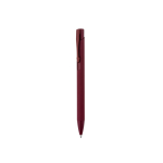 Recycled aluminium ballpoint pen with rubber finish, blue ink burgundy colour first view