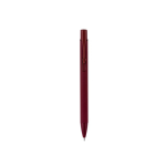 Recycled aluminium ballpoint pen with rubber finish, blue ink burgundy colour second view