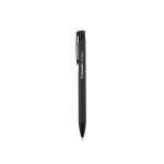 Recycled aluminium ballpoint pen with rubber finish, blue ink black colour image with logo
