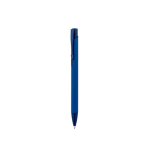 Recycled aluminium ballpoint pen with rubber finish, blue ink blue colour first view
