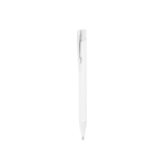 Recycled aluminium ballpoint pen with rubber finish, blue ink white colour first view