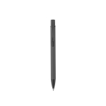 Recycled aluminium ballpoint pen with rubber finish, blue ink grey colour second view