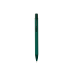 Recycled aluminium ballpoint pen with rubber finish, blue ink dark green colour second view