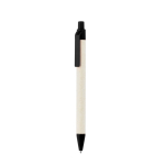 Recycled aluminium ballpoint pen made from milk cartons, blue ink black colour first view