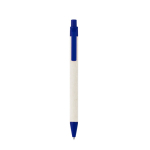 Recycled aluminium ballpoint pen made from milk cartons, blue ink blue colour second view