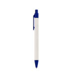 Recycled aluminium ballpoint pen made from milk cartons, blue ink blue colour