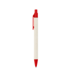 Recycled aluminium ballpoint pen made from milk cartons, blue ink red colour