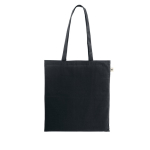 Recycled cotton-polyester shopping bag, 150 g/m2 black colour