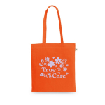 Recycled cotton-polyester shopping bag, 150 g/m2 orange colour image with logo