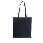 Recycled cotton-polyester shopping bag, 150 g/m2 navy-blue colour