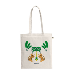Multi-purpose recycled cotton bag with long handles, 180 g/m2 natural colour image with logo