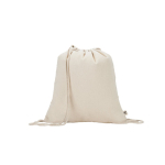 Natural recycled cotton drawstring backpack, 180 g/m2 natural colour