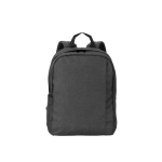 Recycled polyester backpack with lining for 16” laptop dark grey colour first view