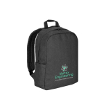 Recycled polyester backpack with lining for 16” laptop dark grey colour image with logo