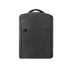Padded recycled polyester backpack for 15.6” laptop dark grey colour first view