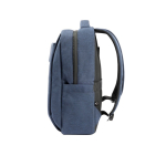 Padded recycled polyester backpack for 15.6” laptop navy-blue colour third view