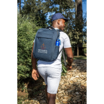 Padded recycled polyester backpack for 15.6” laptop still life view
