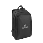 Water-repellent recycled polyester backpack for 17.3” laptop black colour image with logo