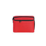 Recycled polyester thermal bag with adjustable strap, 6L red colour first view