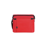 Recycled polyester thermal bag with adjustable strap, 7L red colour second view