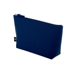 Spacious recycled felt toiletry bag with zip closure blue colour