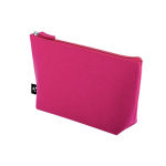 Spacious recycled felt toiletry bag with zip closure pink colour