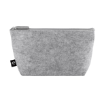 Spacious recycled felt toiletry bag with zip closure light grey colour first view