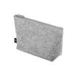 Spacious recycled felt toiletry bag with zip closure light grey colour