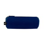 Cylindrical recycled felt pencil case with zip closure blue colour first view