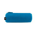 Cylindrical recycled felt pencil case with zip closure light blue colour first view