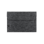 Recycled felt sleeve with compartment for 14” laptop dark grey colour