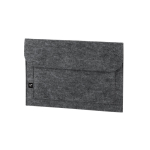 Recycled felt sleeve with compartment for 14” laptop dark grey colour