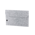 Recycled felt sleeve with compartment for 14” laptop light grey colour
