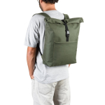 Multi-purpose roll-top backpack for 17.3” laptop dark green colour sixth view