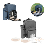 Recycled polyester picnic cooler backpack with utensils various colours