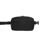 Recycled polyester bum bag with lining and two compartments black colour first view