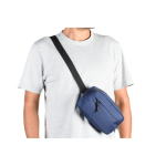Recycled polyester bum bag with lining and two compartments blue colour fifth view