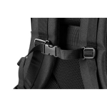 Recycled polyester military-style backpack with straps and badge black colour fifth view