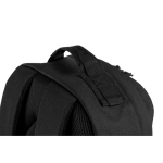 Recycled polyester military-style backpack with straps and badge black colour