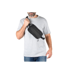 Recycled polyester bum bag with lining and adjustable straps black colour seventh view