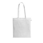Organic cotton shopping bag with long handles, 140 g/m2 white colour