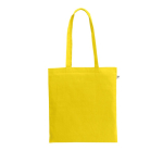 Organic cotton shopping bag with long handles, 140 g/m2 yellow colour