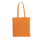 Organic cotton shopping bag with long handles, 140 g/m2 orange colour