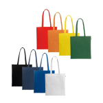 Organic cotton shopping bag with long handles, 140 g/m2 various colours