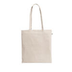 Natural recycled cotton-polyester shopping bag with handles, 150 g/m2 natural colour