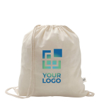 Drawstring backpack in recycled cotton and polyester, 150 g/m2 main view