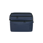 Recycled polyester thermal bag with adjustable strap, 12L blue colour first view